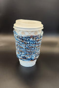 Blue/brown coffee cozy
