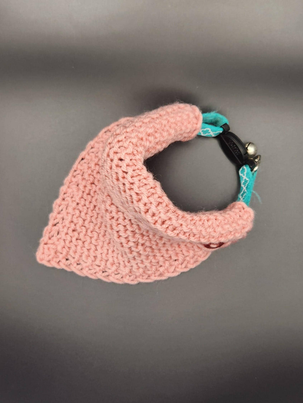 Valentine's small pet bandana, knit over-the-collar cat bandanna, handmade pink pet accessories